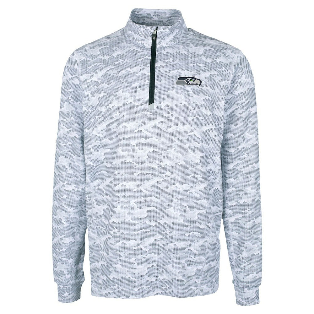 Seattle Seahawks  Cutter & Buck Traverse Camo Print Stretch Quarter-Zip Top