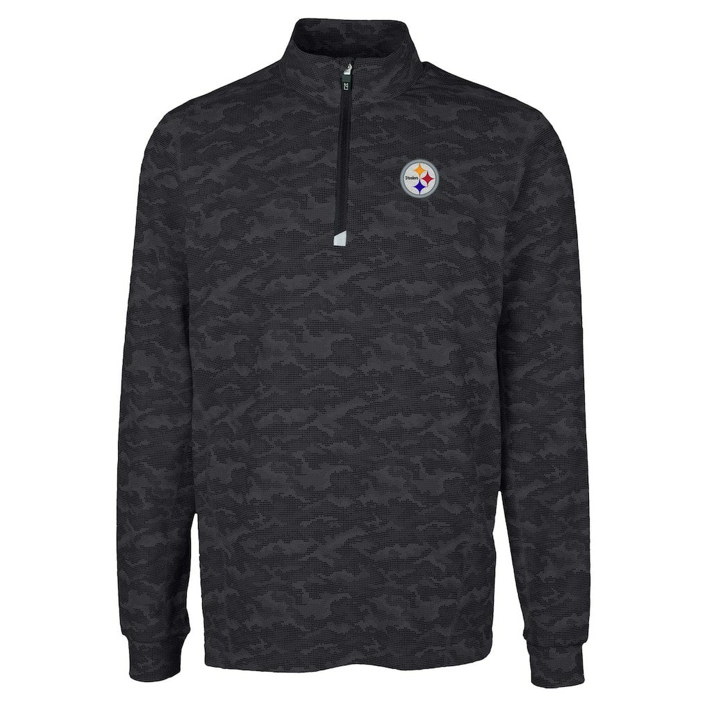 Pittsburgh Steelers  Cutter & Buck Traverse Camo Print Stretch Quarter-Zip Top