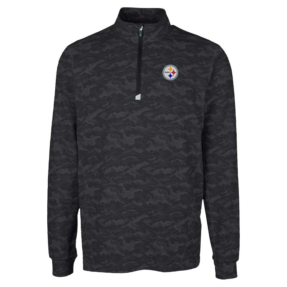 Pittsburgh Steelers  Cutter & Buck Traverse Camo Print Stretch Quarter-Zip Top