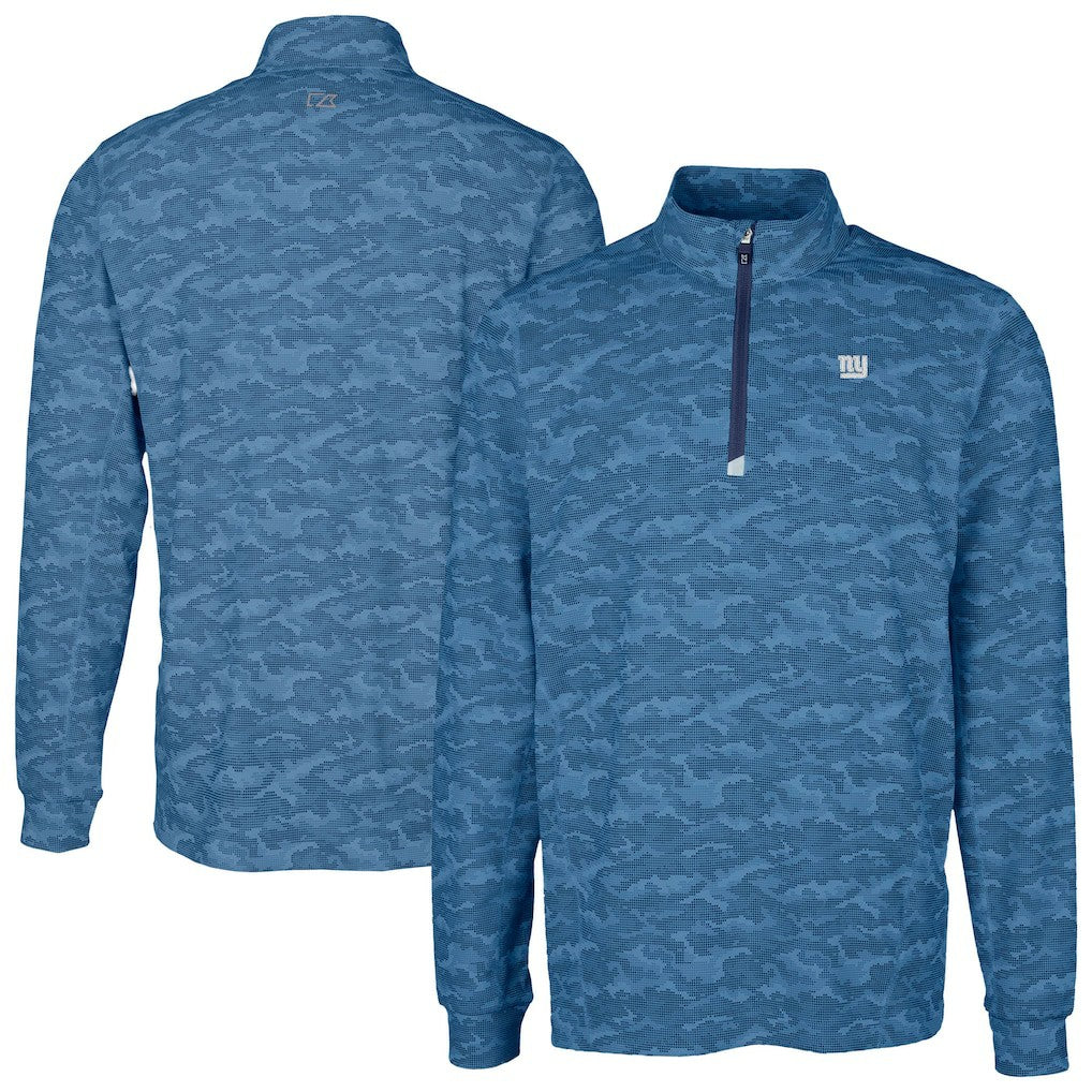 New York Giants  Cutter & Buck Traverse Camo Print Stretch Quarter-Zip Top
