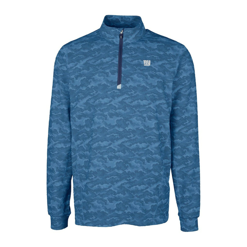 New York Giants  Cutter & Buck Traverse Camo Print Stretch Quarter-Zip Top