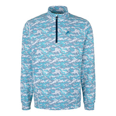 Detroit Lions  Cutter & Buck Traverse Camo Print Stretch Quarter-Zip Pullover Top