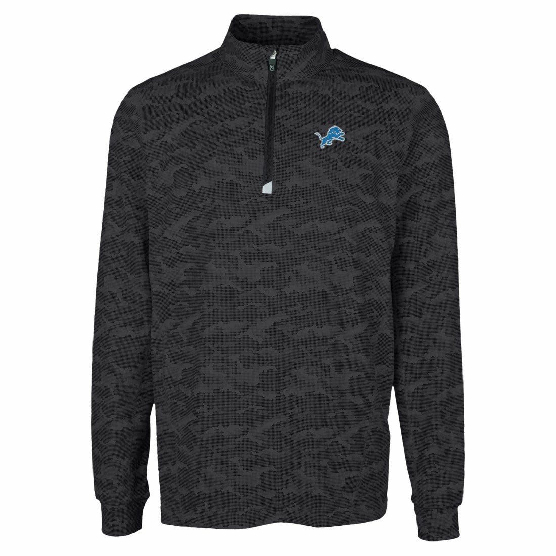 Detroit Lions  Cutter & Buck Traverse Camo Print Stretch Quarter-Zip Top