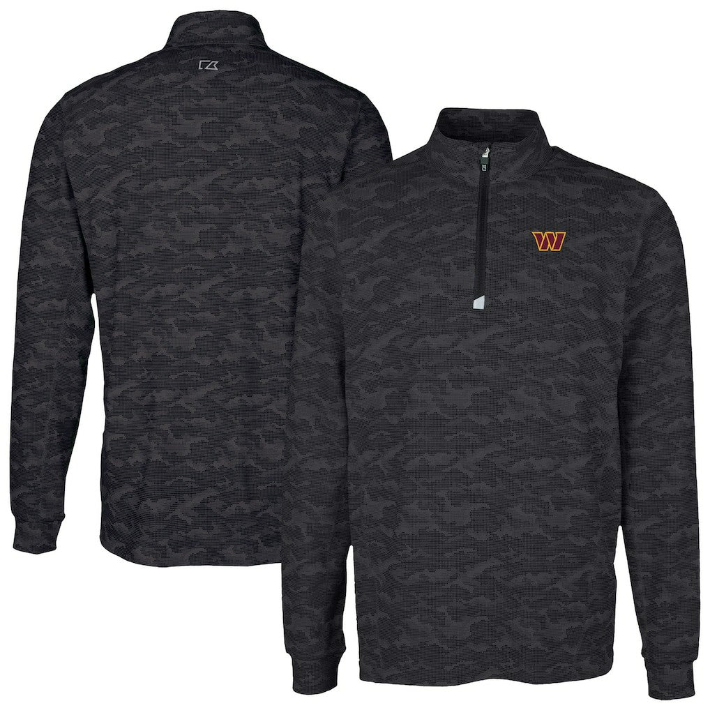 Washington Commanders  Cutter & Buck Traverse Camo Print Stretch Quarter-Zip Top