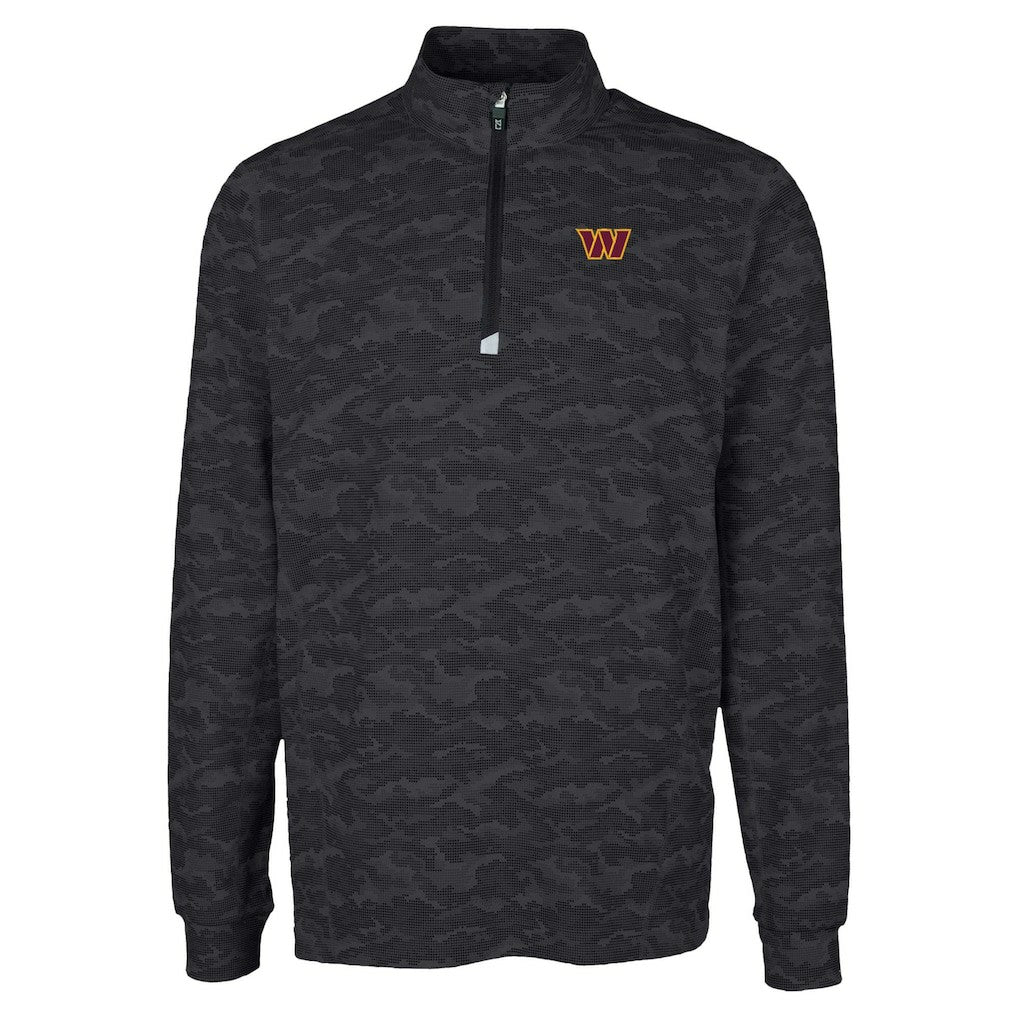 Washington Commanders  Cutter & Buck Traverse Camo Print Stretch Quarter-Zip Top