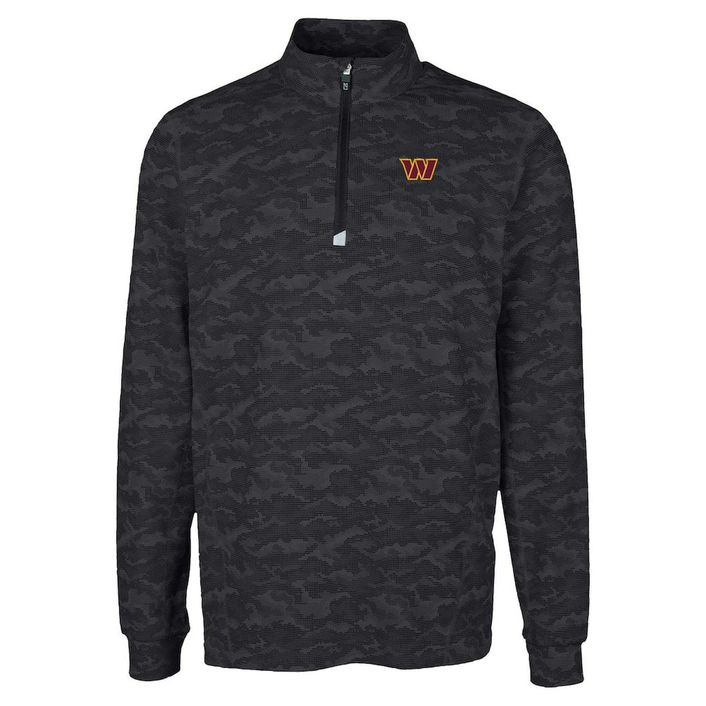 Washington Commanders  Cutter & Buck Traverse Camo Print Stretch Quarter-Zip Top