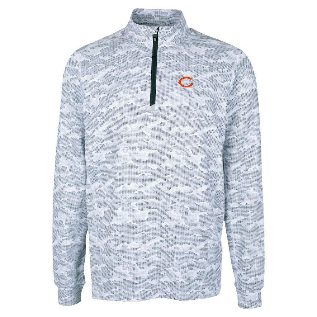 Chicago Bears  Cutter & Buck Traverse Camo Print Stretch Quarter-Zip Top