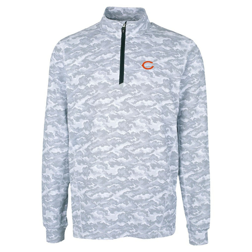 Chicago Bears  Cutter & Buck Traverse Camo Print Stretch Quarter-Zip Top