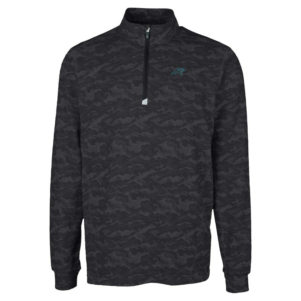 Carolina Panthers  Cutter & Buck Traverse Camo Print Stretch Quarter-Zip Top