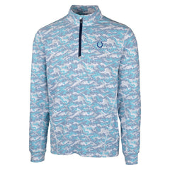 Indianapolis Colts  Cutter & Buck Traverse Camo Print Stretch Quarter-Zip Pullover Top