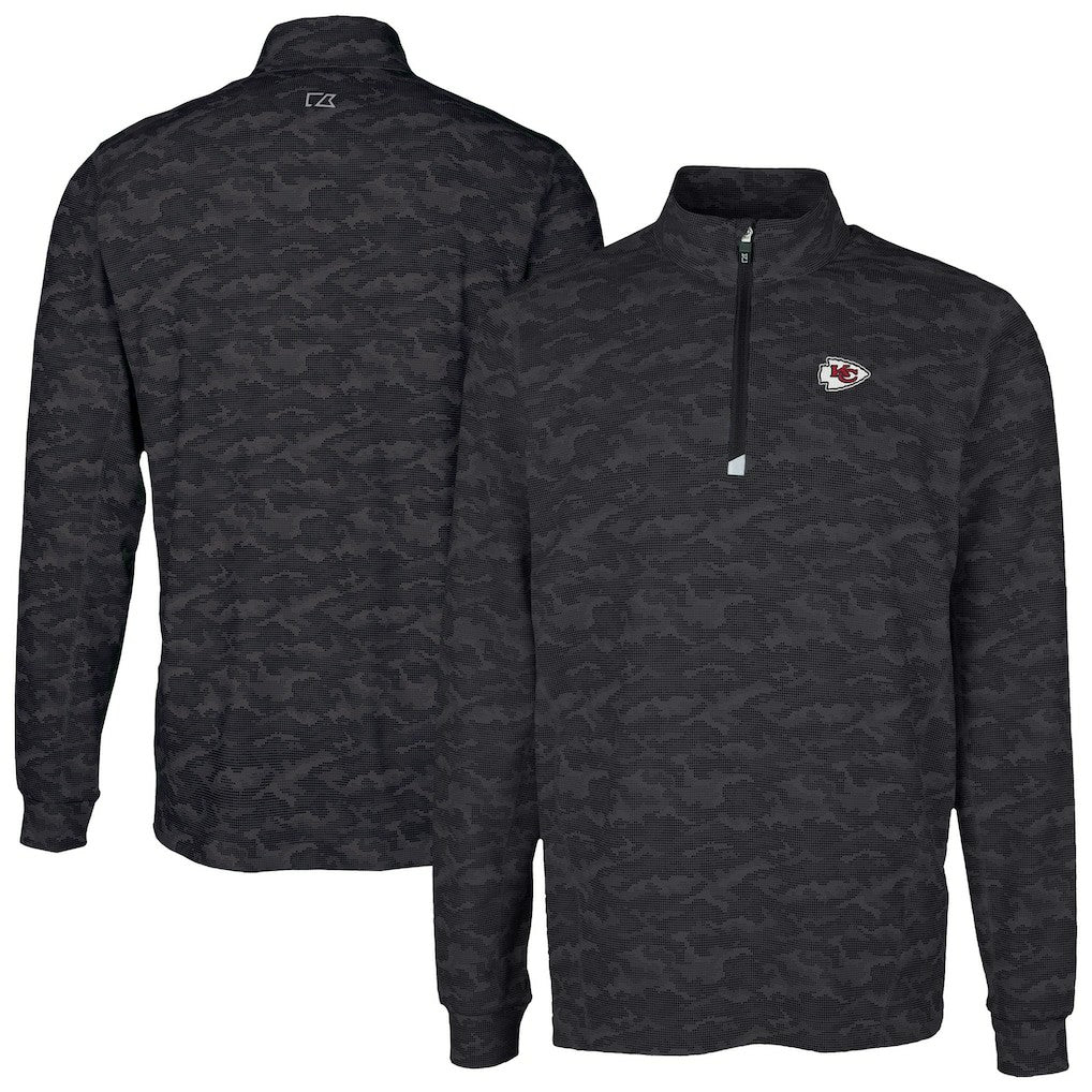 Kansas City Chiefs  Cutter & Buck Traverse Camo Print Stretch Quarter-Zip Top