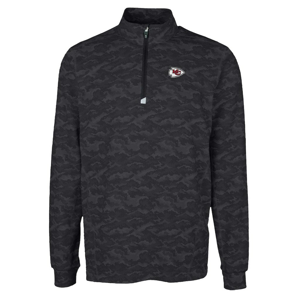 Kansas City Chiefs  Cutter & Buck Traverse Camo Print Stretch Quarter-Zip Top