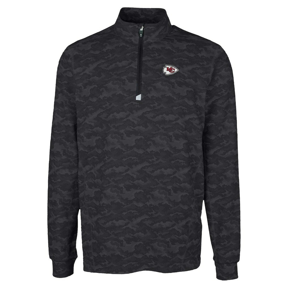 Kansas City Chiefs  Cutter & Buck Traverse Camo Print Stretch Quarter-Zip Top