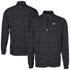 Green Bay Packers  Cutter & Buck Traverse Camo Print Stretch Quarter-Zip Top