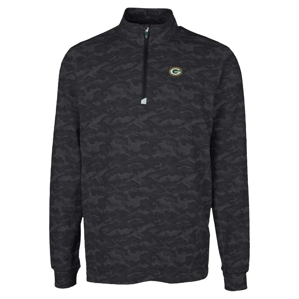 Green Bay Packers  Cutter & Buck Traverse Camo Print Stretch Quarter-Zip Top