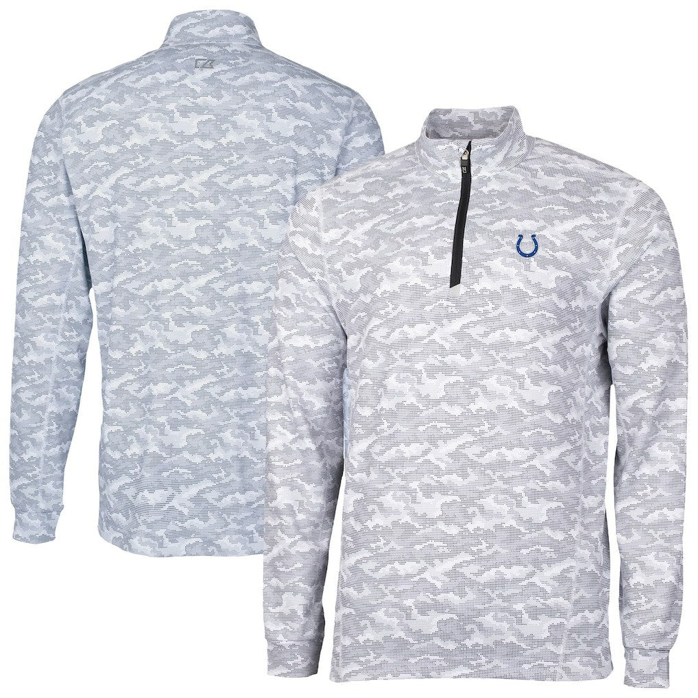 Indianapolis Colts  Cutter & Buck Traverse Camo Print Stretch Quarter-Zip Top