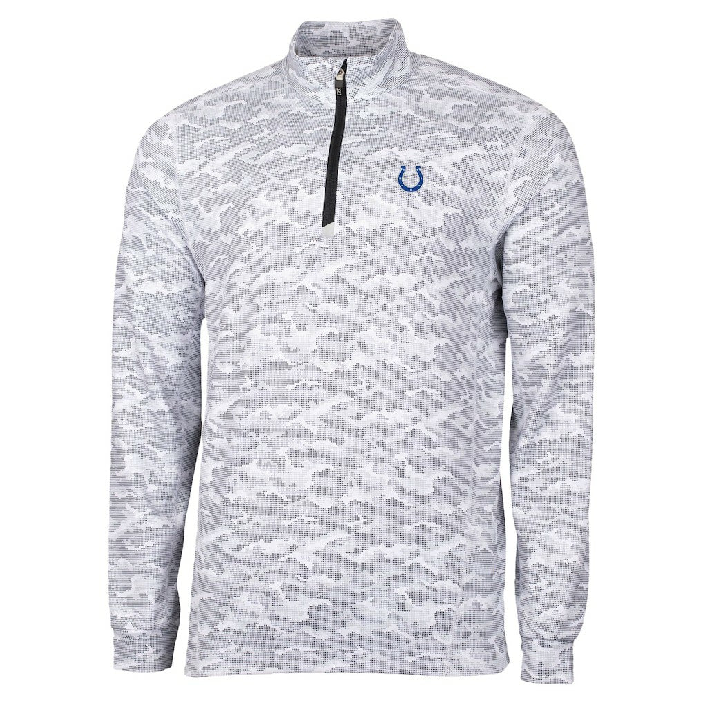 Indianapolis Colts  Cutter & Buck Traverse Camo Print Stretch Quarter-Zip Top