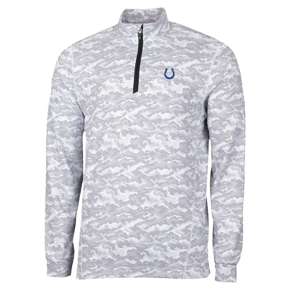 Indianapolis Colts  Cutter & Buck Traverse Camo Print Stretch Quarter-Zip Top