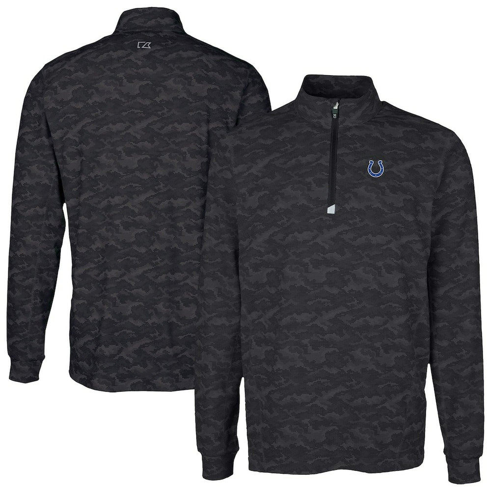 Indianapolis Colts  Cutter & Buck Traverse Camo Print Stretch Quarter-Zip Top