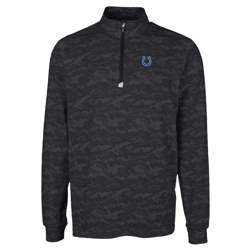 Indianapolis Colts  Cutter & Buck Traverse Camo Print Stretch Quarter-Zip Top
