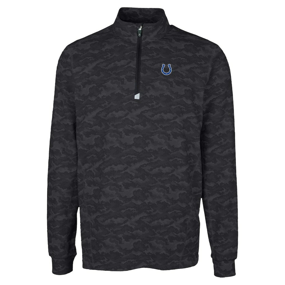 Indianapolis Colts  Cutter & Buck Traverse Camo Print Stretch Quarter-Zip Top