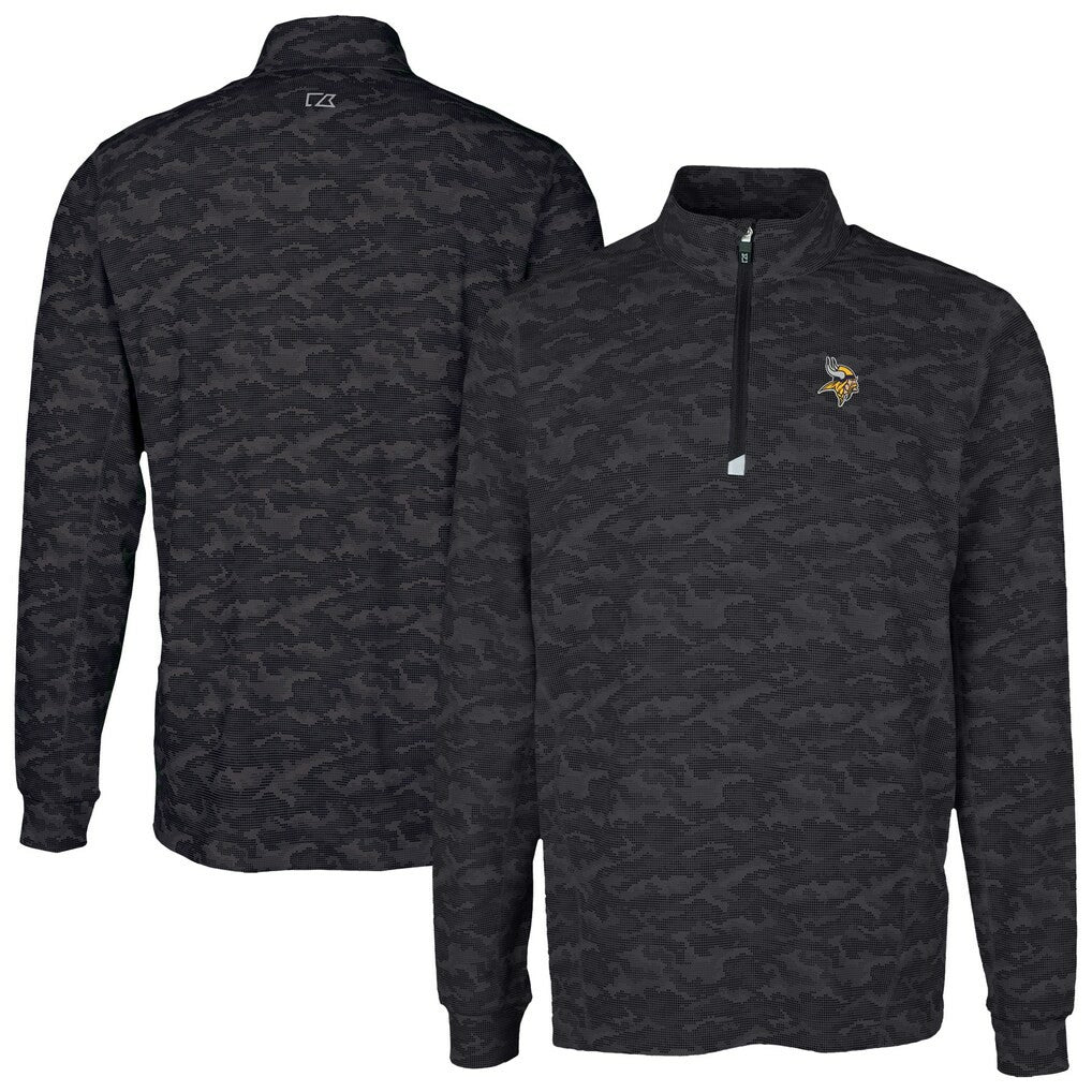 Minnesota Vikings  Cutter & Buck Traverse Camo Print Stretch Quarter-Zip Top