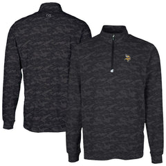 Minnesota Vikings  Cutter & Buck Traverse Camo Print Stretch Quarter-Zip Top