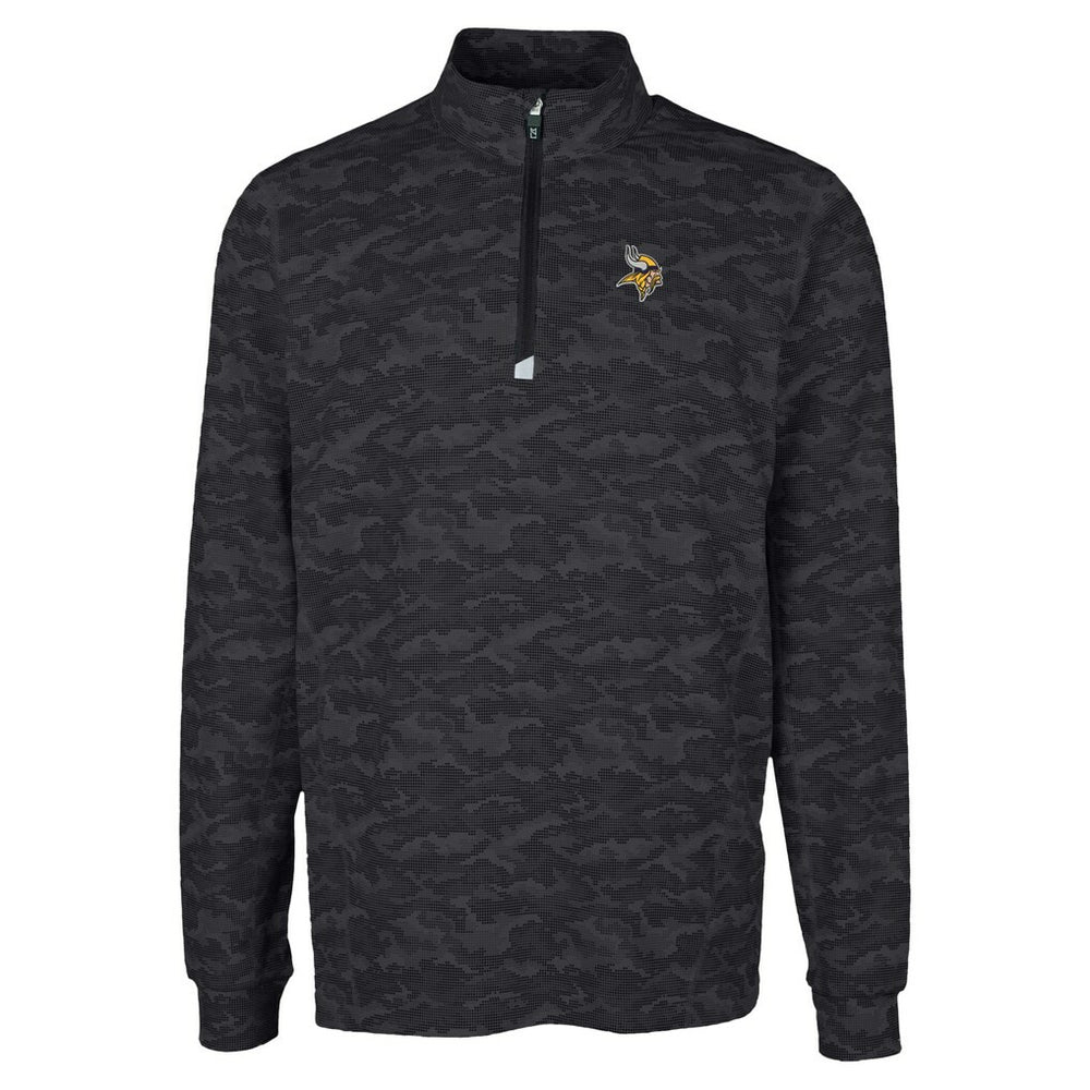 Minnesota Vikings  Cutter & Buck Traverse Camo Print Stretch Quarter-Zip Top