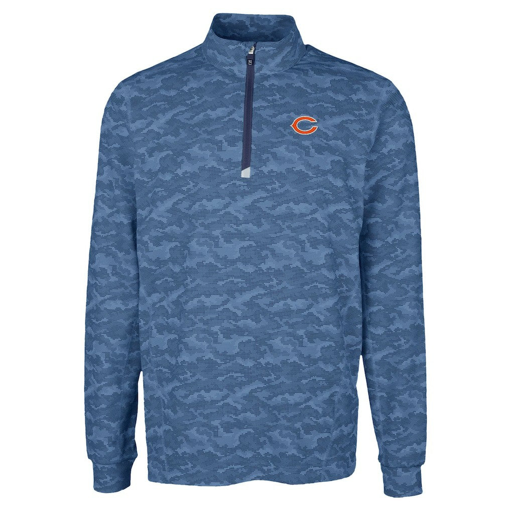 Chicago Bears  Cutter & Buck Traverse Camo Print Stretch Quarter-Zip Top