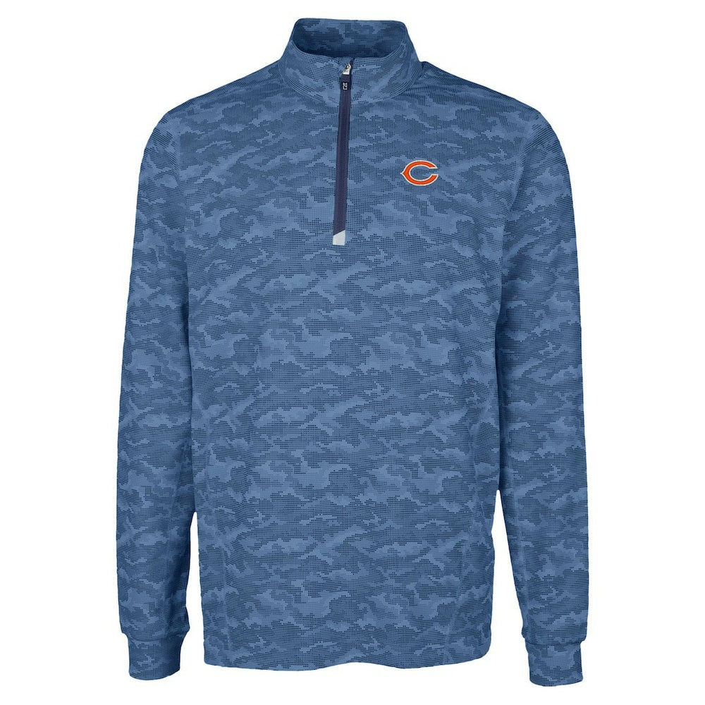 Chicago Bears  Cutter & Buck Traverse Camo Print Stretch Quarter-Zip Top