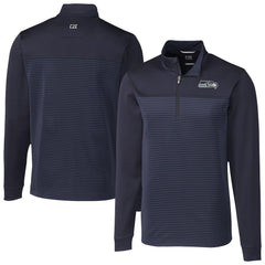 Seattle Seahawks  Cutter & Buck Traverse Stripe Stretch DryTec Quarter-Zip Top