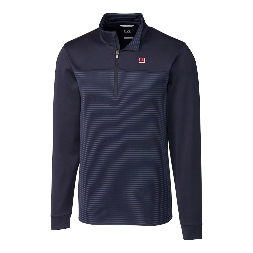 New York Giants  Cutter & Buck Traverse Stripe Stretch DryTec Quarter-Zip Top