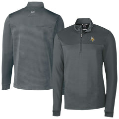 Minnesota Vikings  Cutter & Buck Traverse Stripe Stretch DryTec Quarter-Zip Top