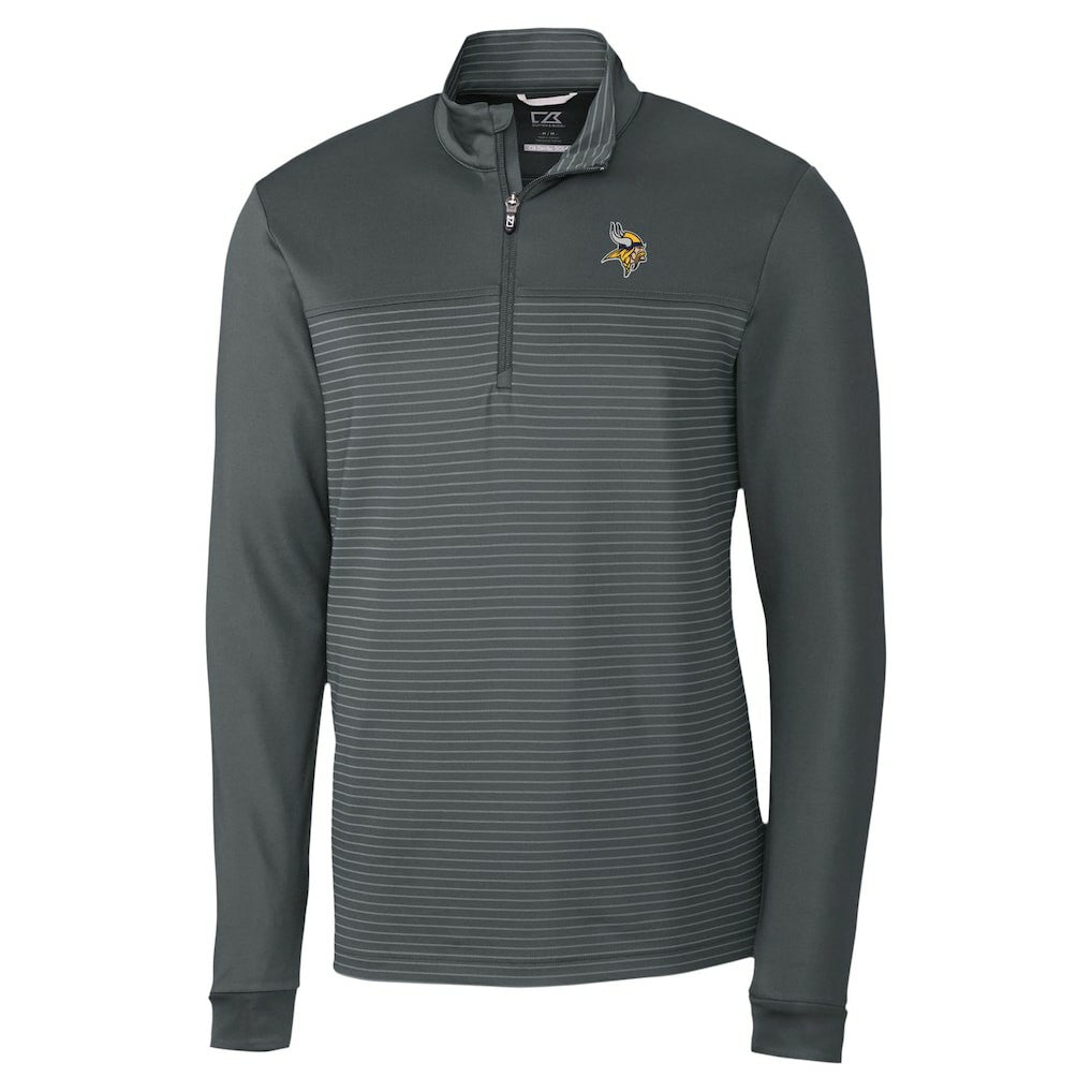 Minnesota Vikings  Cutter & Buck Traverse Stripe Stretch DryTec Quarter-Zip Top