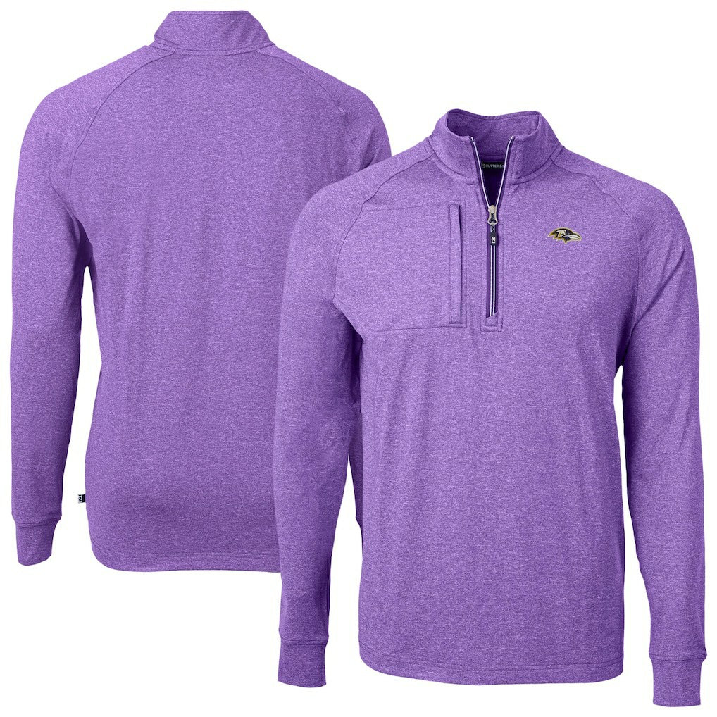 Baltimore Ravens  Cutter & Buck Adapt Eco Raglan Quarter-Zip Jacket