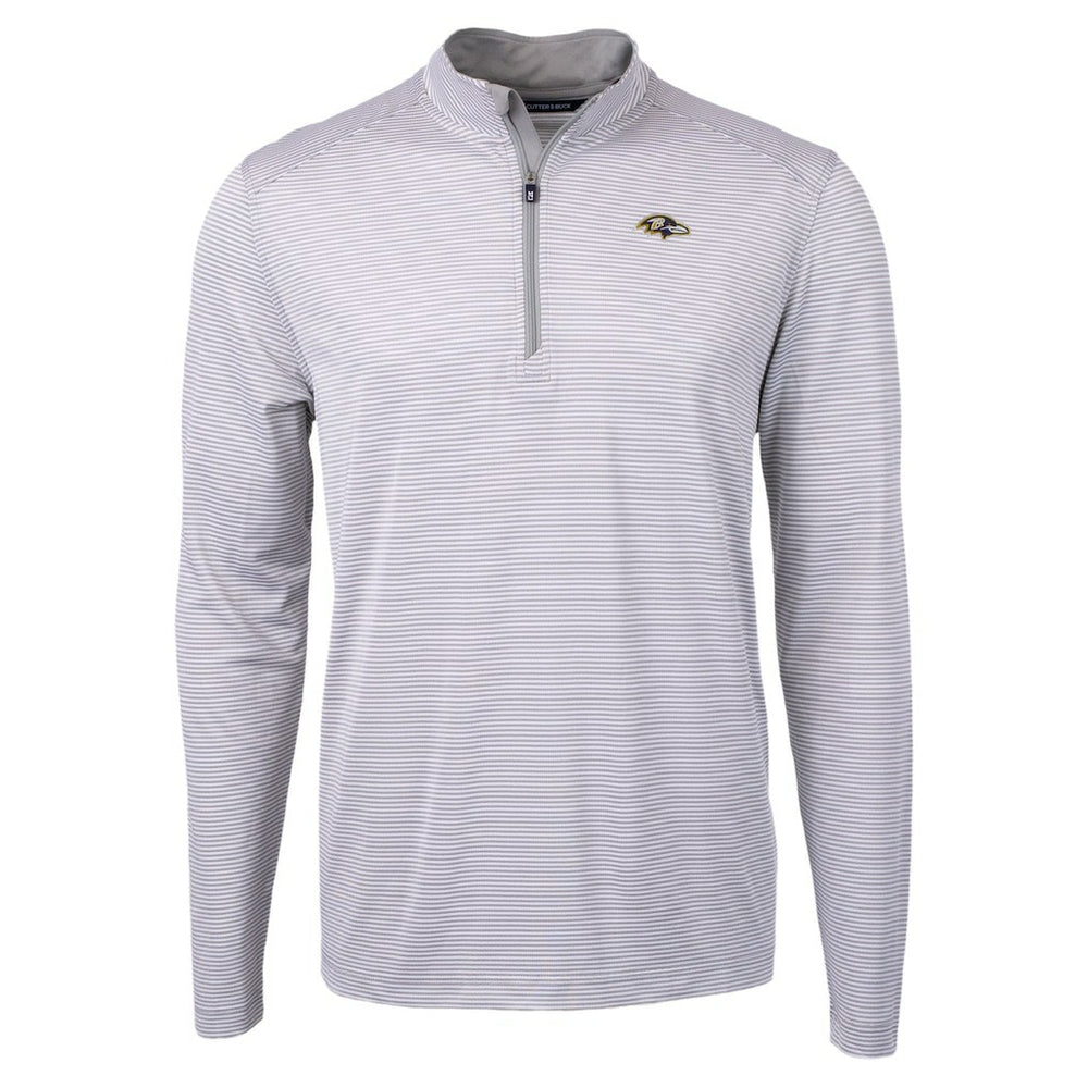 Baltimore Ravens  Cutter & Buck Virtue Eco Pique Micro Stripe Quarter-Zip Jacket