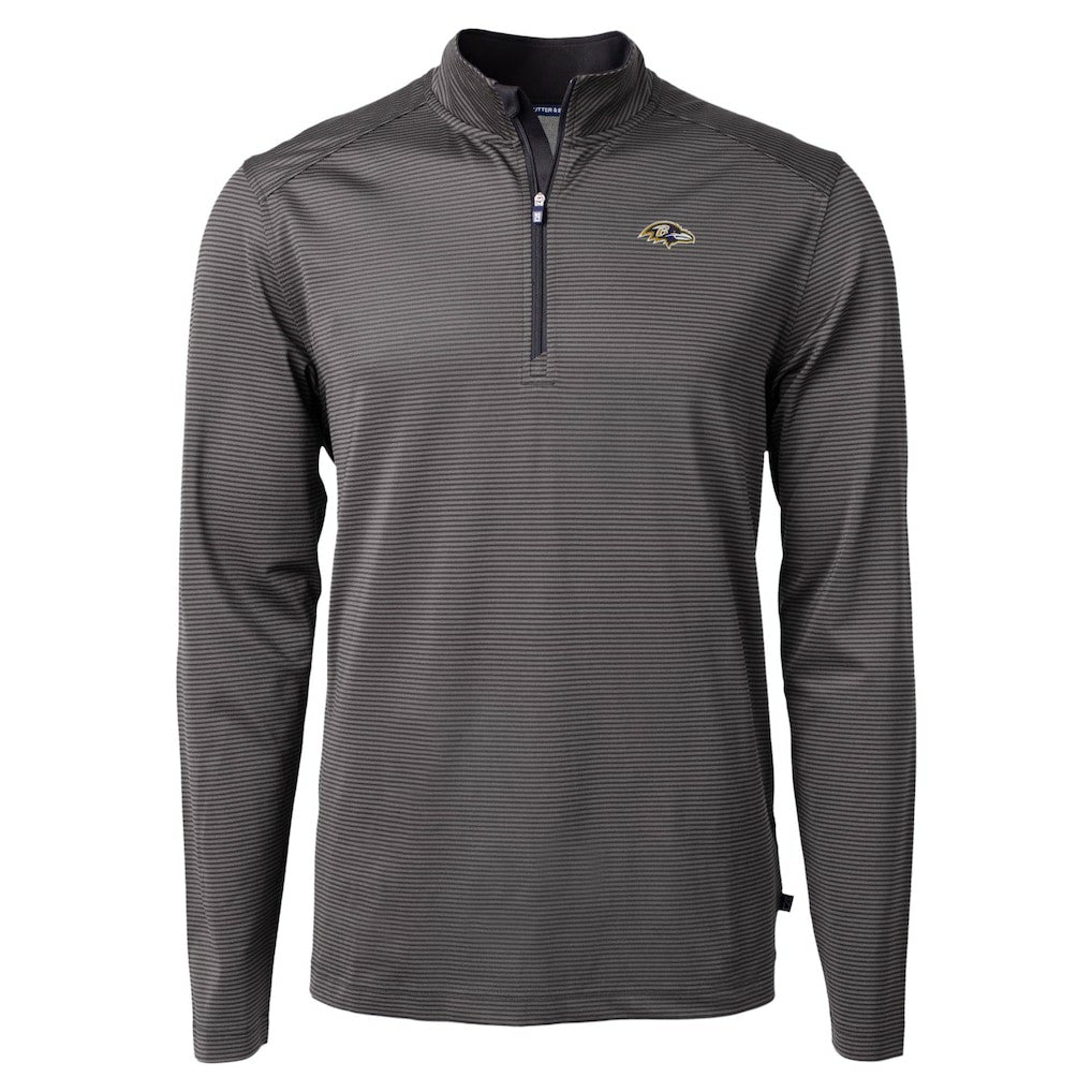 Baltimore Ravens  Cutter & Buck Virtue Eco Pique Micro Stripe Quarter-Zip Jacket