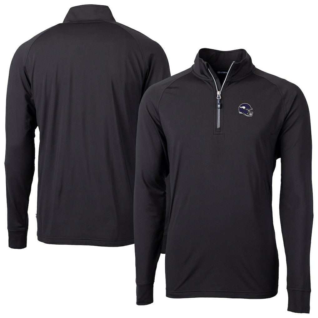 Minnesota Vikings  Cutter & Buck Big & Tall Adapt Eco DryTec Raglan Quarter-Zip Jacket