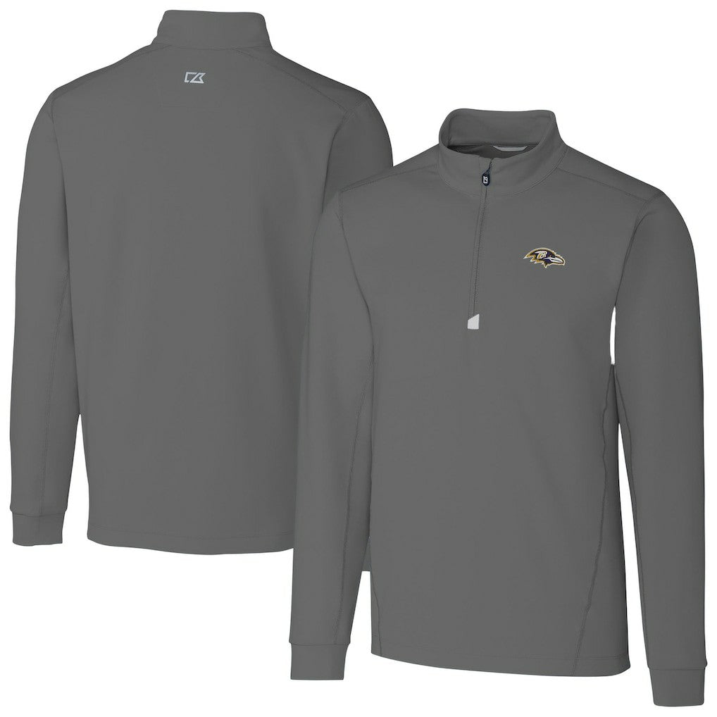 Baltimore Ravens  Cutter & Buck Big & Tall Traverse Eco Tri-Blend DryTec Quarter-Zip Jacket