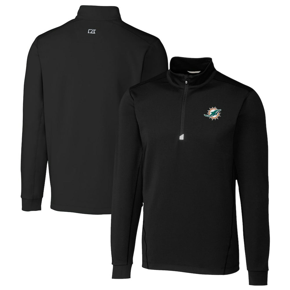 Miami Dolphins  Cutter & Buck Big & Tall Traverse Eco Tri-Blend DryTec Quarter-Zip Jacket