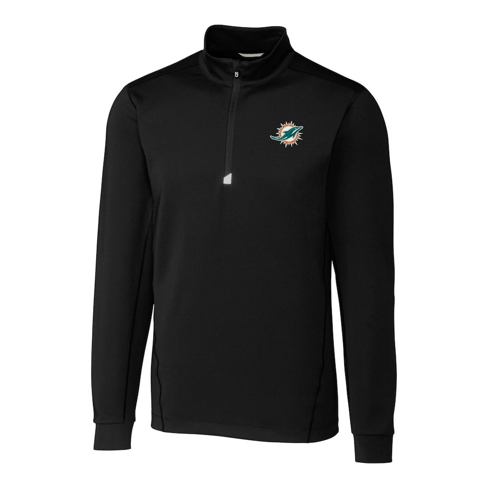 Miami Dolphins  Cutter & Buck Big & Tall Traverse Eco Tri-Blend DryTec Quarter-Zip Jacket