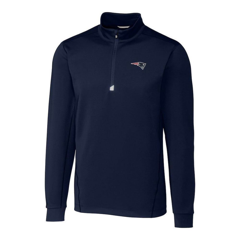 New England Patriots  Cutter & Buck Big & Tall Traverse Eco Tri-Blend DryTec Quarter-Zip Jacket