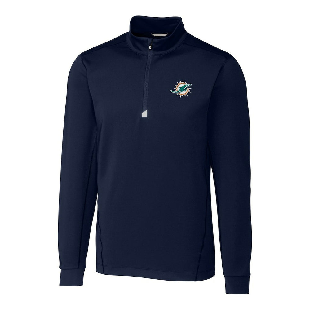Miami Dolphins  Cutter & Buck Big & Tall Traverse Eco Tri-Blend DryTec Quarter-Zip Jacket