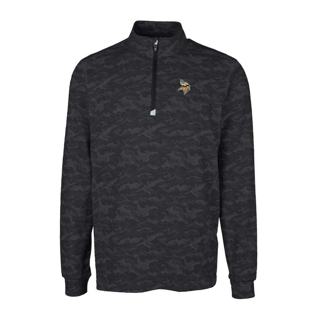 Minnesota Vikings  Cutter & Buck Big & Tall Traverse Eco Camo Tri-Blend DryTec Quarter-Zip Jacket