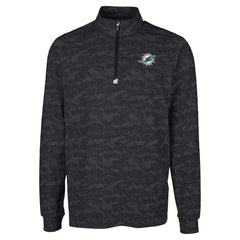 Miami Dolphins  Cutter & Buck Big & Tall Traverse Eco Camo Tri-Blend DryTec Quarter-Zip Jacket