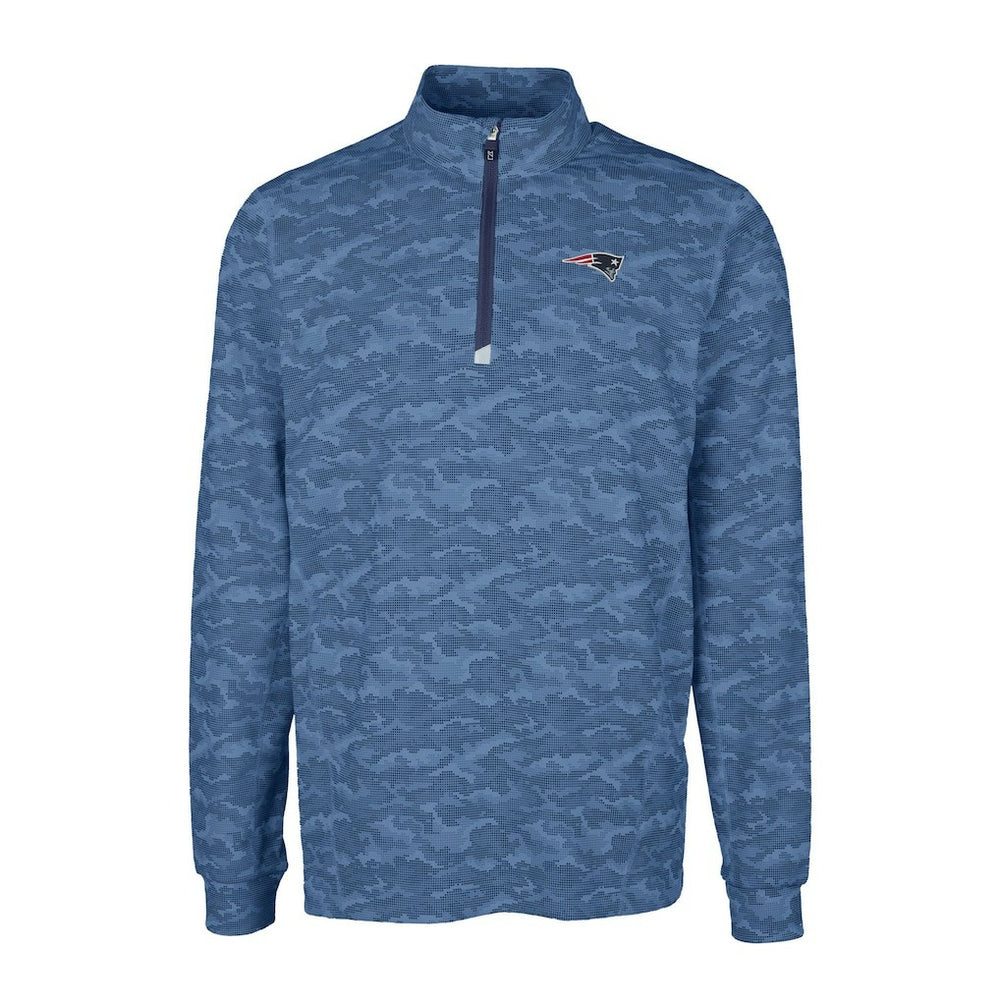 New England Patriots  Cutter & Buck Big & Tall Traverse Eco Camo Tri-Blend DryTec Quarter-Zip Jacket