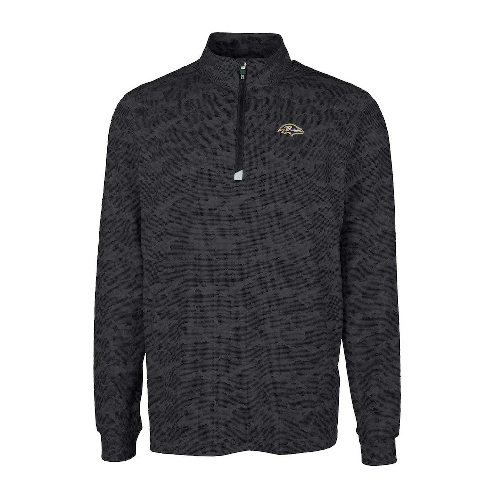 Baltimore Ravens  Cutter & Buck Big & Tall Traverse Eco Camo Tri-Blend DryTec Quarter-Zip Jacket