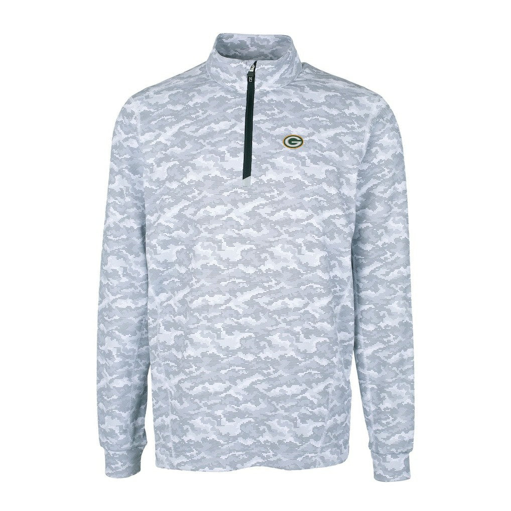 Green Bay Packers  Cutter & Buck Big & Tall Traverse Eco Camo Tri-Blend DryTec Quarter-Zip Jacket