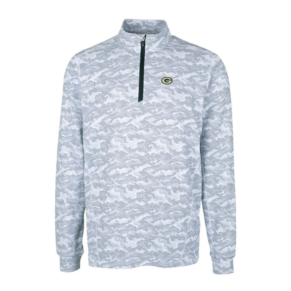 Green Bay Packers  Cutter & Buck Big & Tall Traverse Eco Camo Tri-Blend DryTec Quarter-Zip Jacket