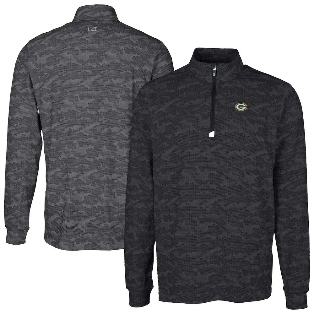 Green Bay Packers  Cutter & Buck Big & Tall Traverse Eco Camo Tri-Blend DryTec Quarter-Zip Jacket